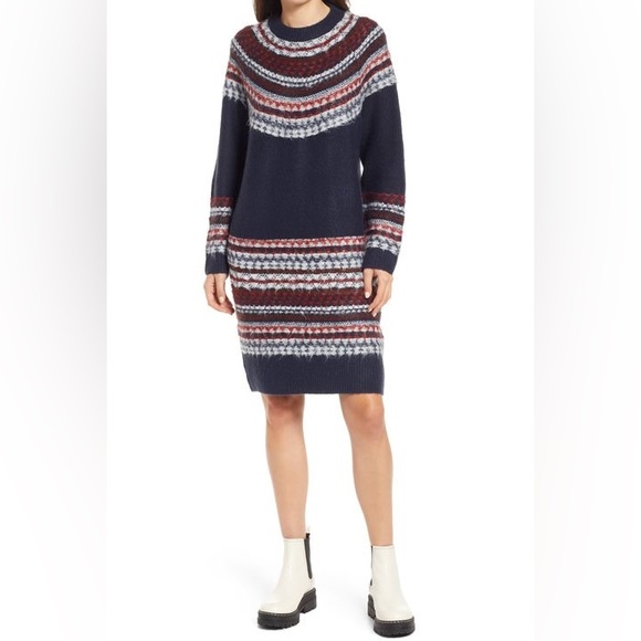 Treasure & Bond | Dresses | Treasure Bond Fair Isle Shift Long Sleeve Sweater  Dress | Poshmark